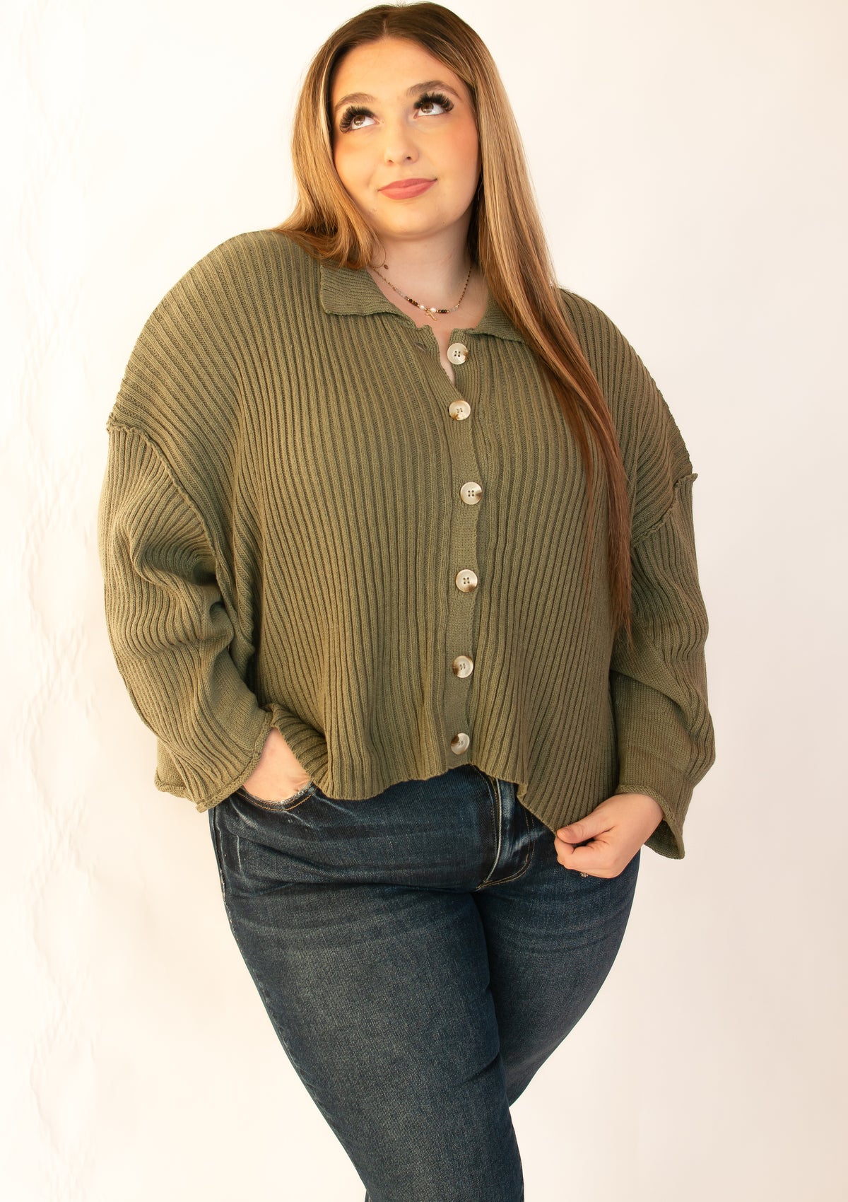 Fall Views Button Sweater Top