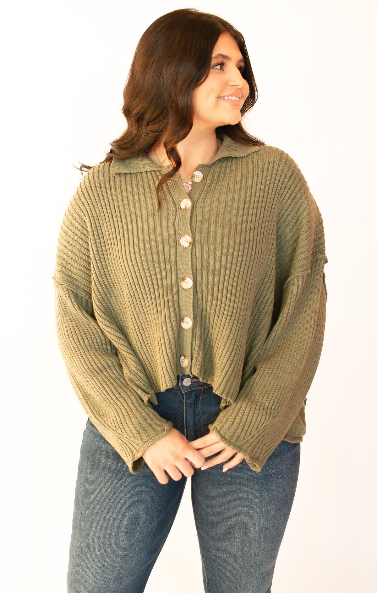 Fall Views Button Sweater Top