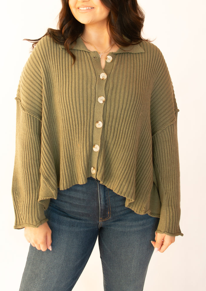 Fall Views Button Sweater Top