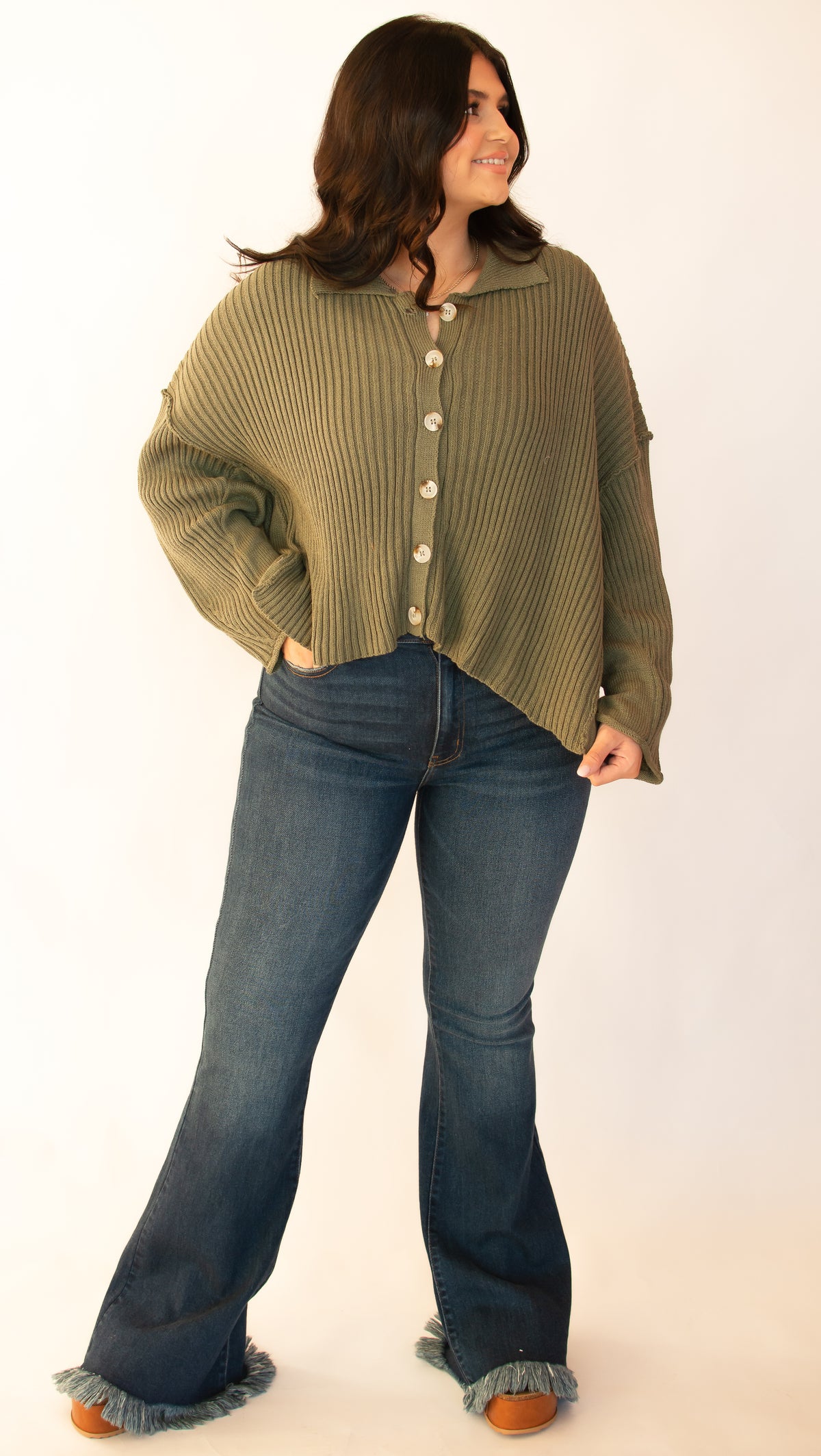 Fall Views Button Sweater Top