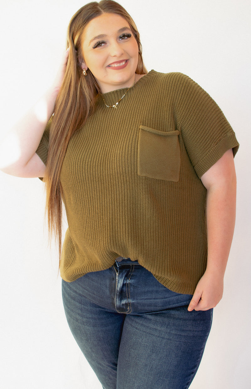 Autumn Days Olive Sweater Top