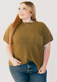 Autumn Days Olive Sweater Top