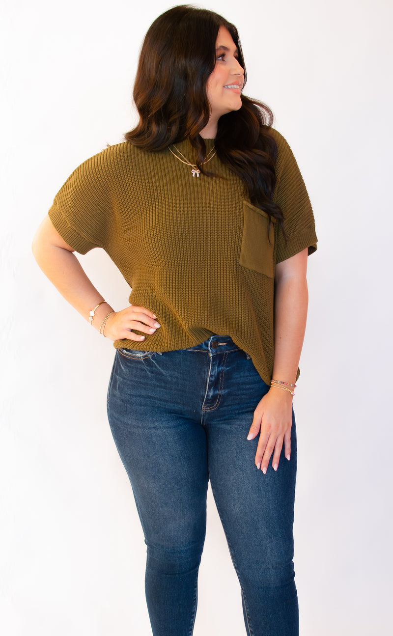 Autumn Days Olive Sweater Top