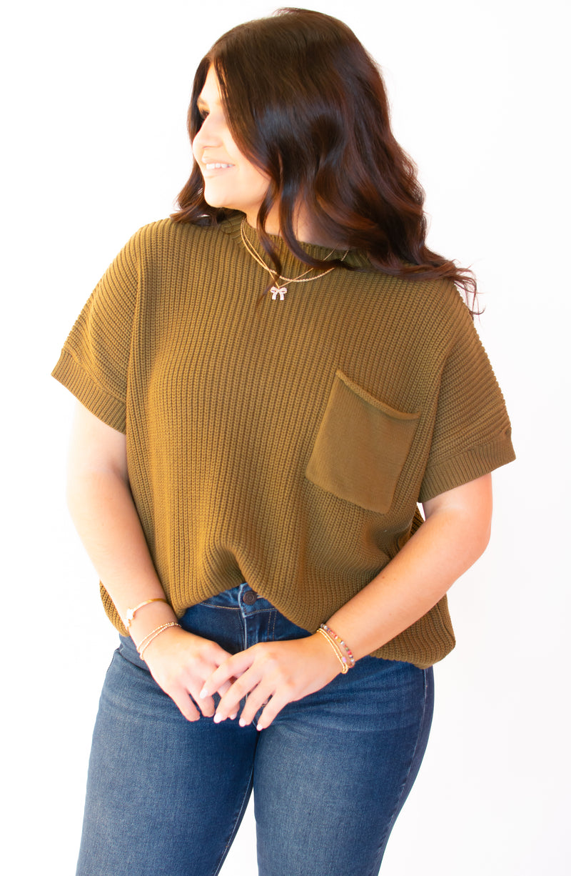 Autumn Days Olive Sweater Top