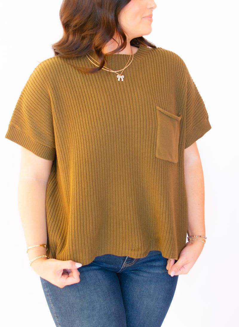 Autumn Days Olive Sweater Top