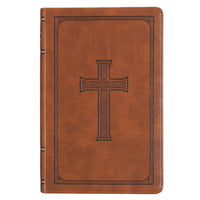 KJV Tan Leather Cross Bible