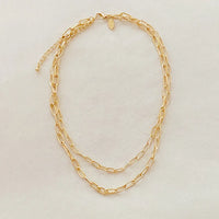 Double Gold Chain Link Necklace