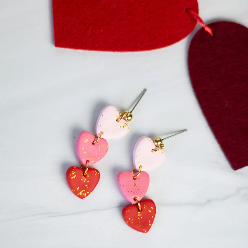 Falling for You Heart Dangle Earrings