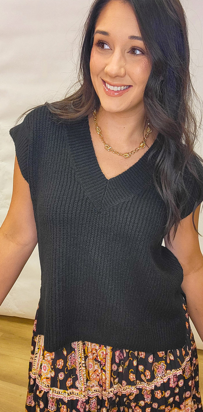 Easy to Style Black Sweater Top