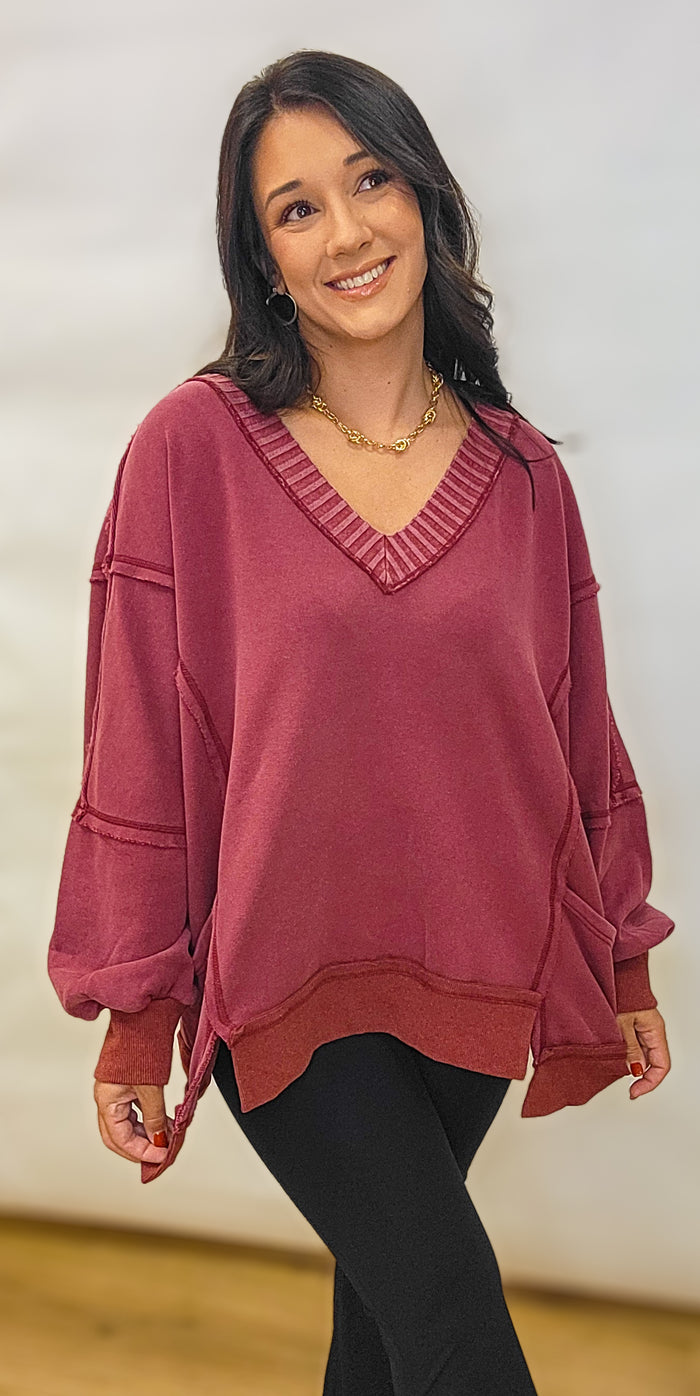 Cozy Season Plum Pullover